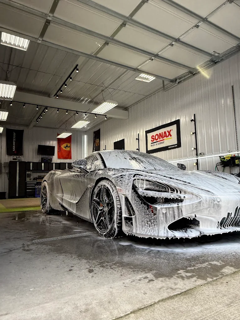Exterior wash in progress